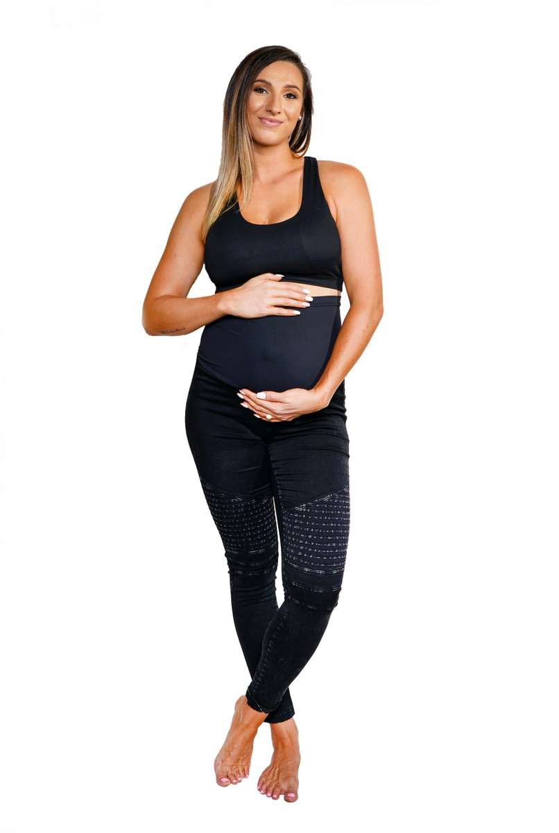 Shapewear Snugz moto denim maternity leggings - Black - L