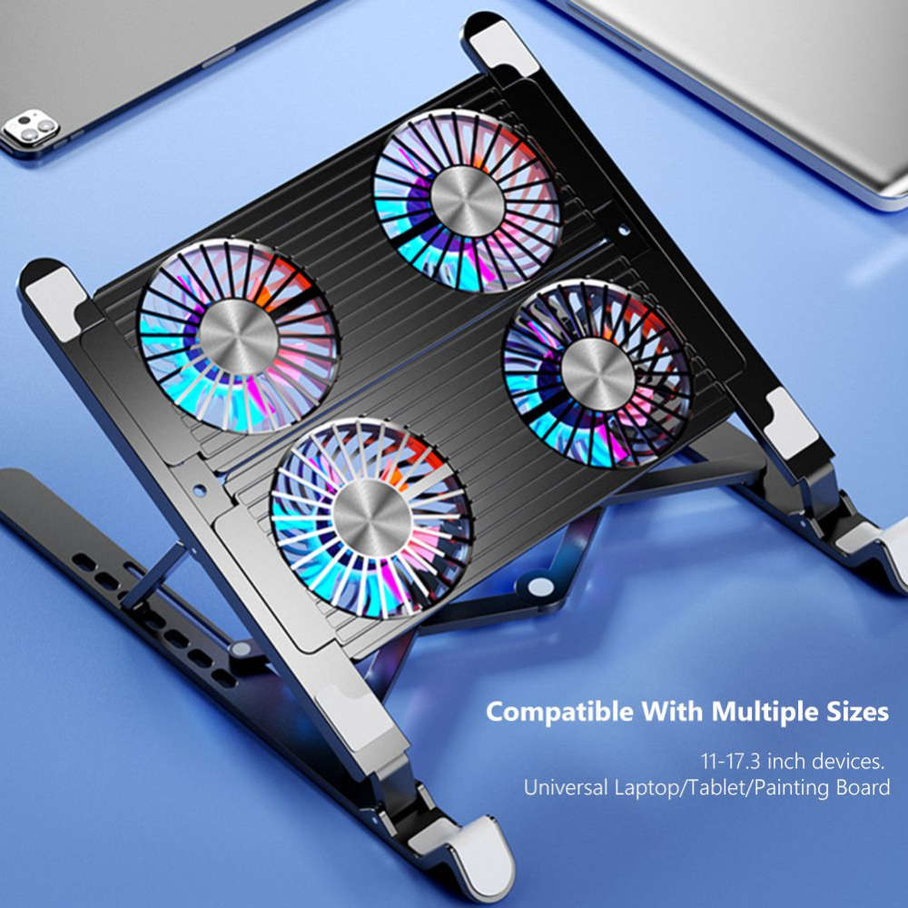 Gaming Cooler Laptop Stand Foldable Laptop Cooling Pad with Cooling Fans