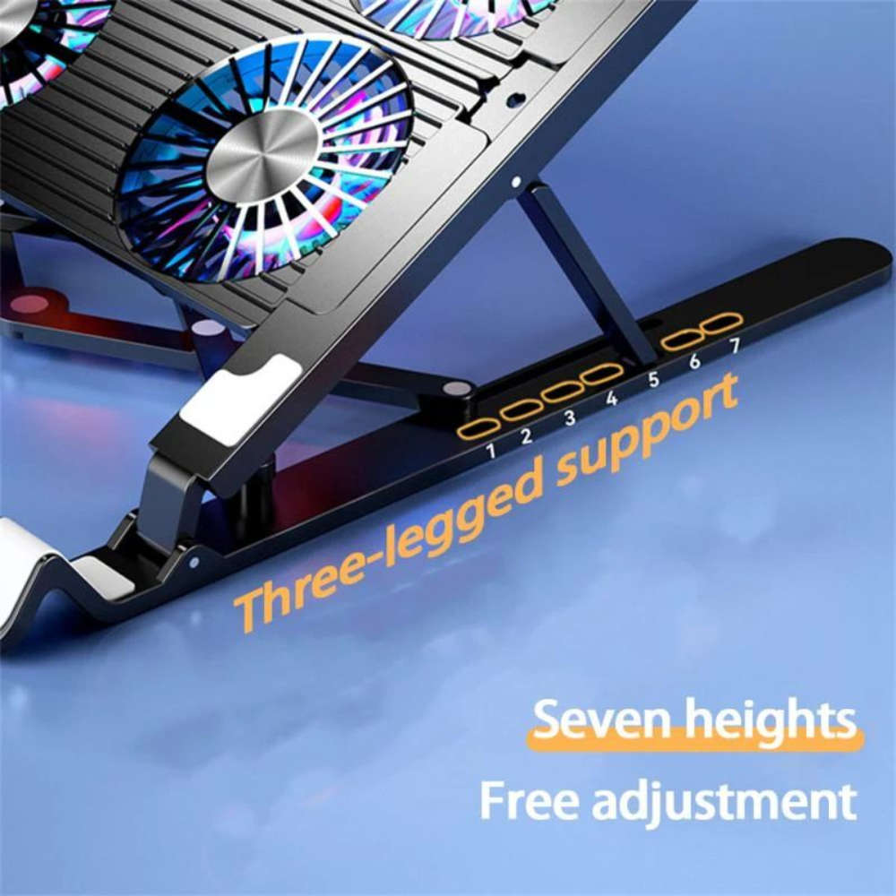 Gaming Cooler Laptop Stand Foldable Laptop Cooling Pad with Cooling Fans
