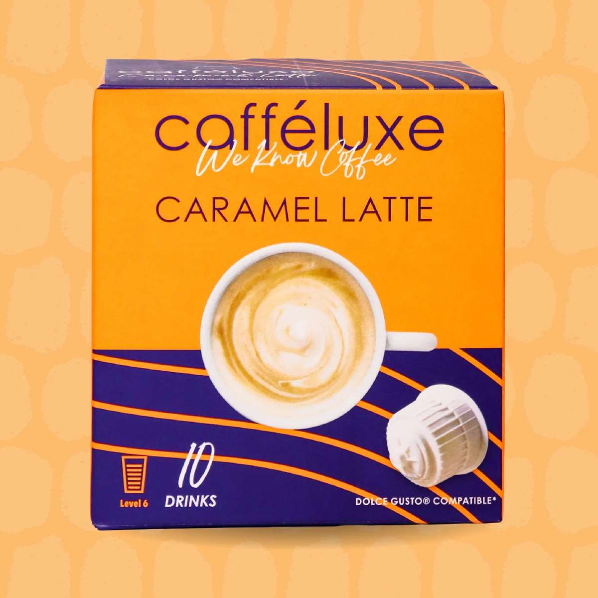 Cafféluxe Caramel Latte | 10 Capsules | Single Serve | Dolce Gusto® Compatible