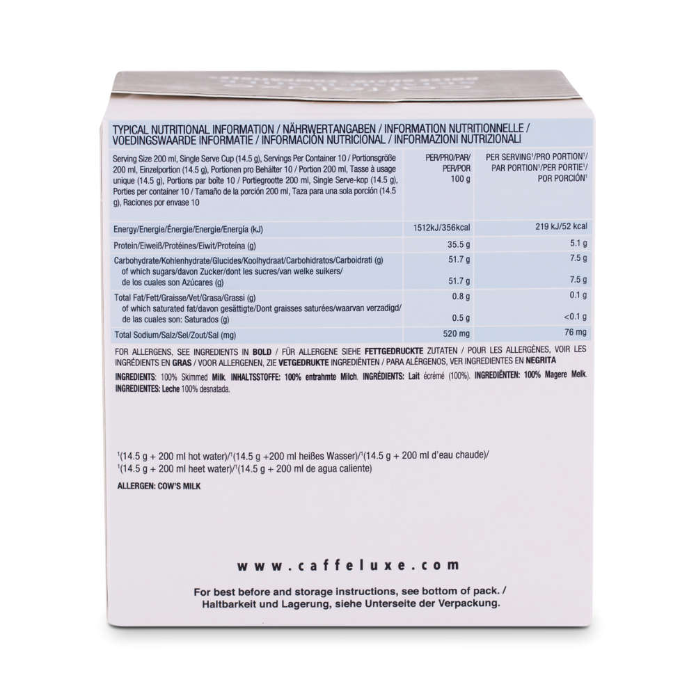 Cafféluxe Skimmed Milk | 10 Capsules | Single Serve | Dolce Gusto® Compatible