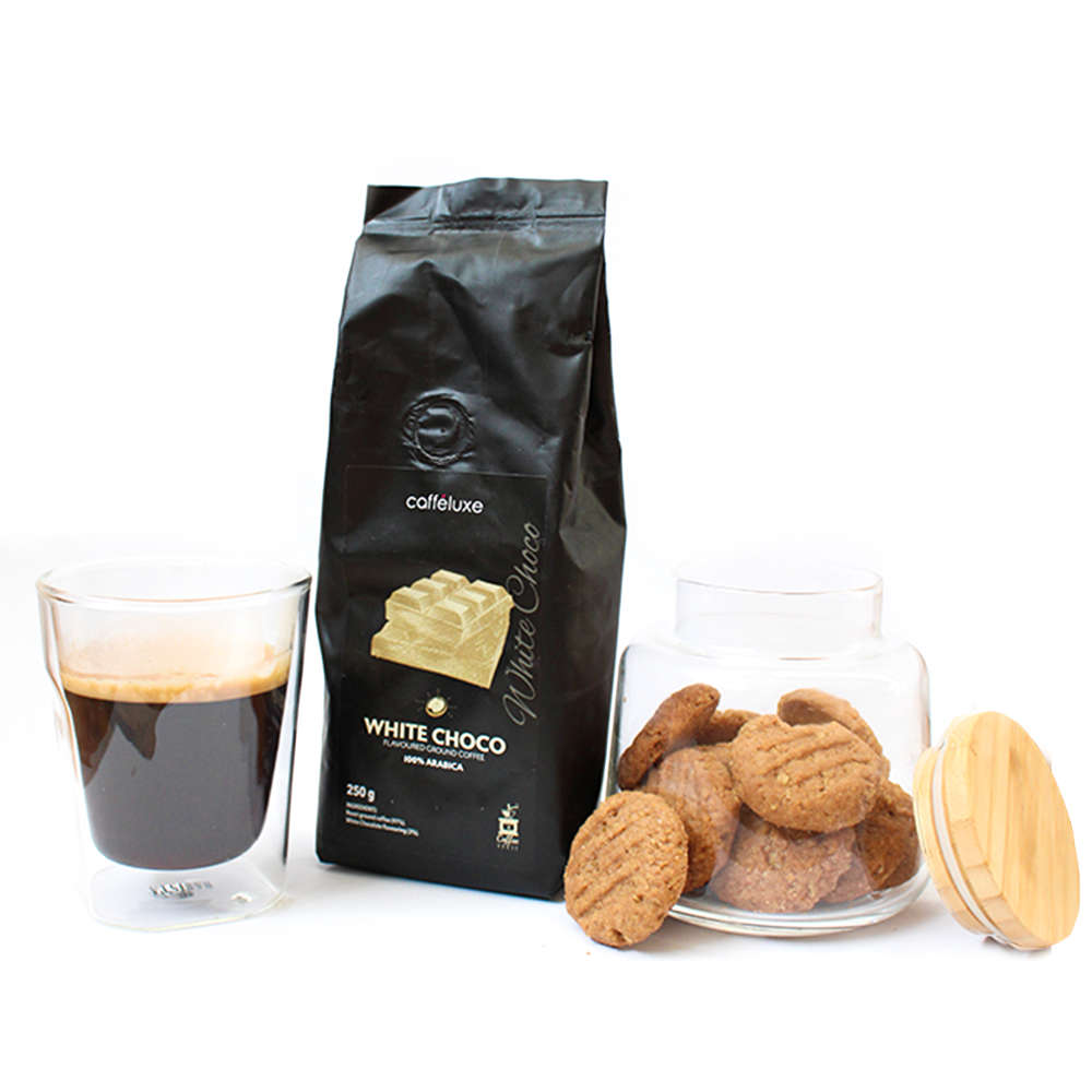Caffeluxe White Chocolate Flavoured Ground Coffee l 250g l 100% Arabica