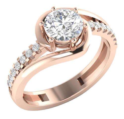 Certified I1 G 1.25 Ct Natural Diamond Solitaire Engagement Ring 14K Solid Gold 9.85 MM