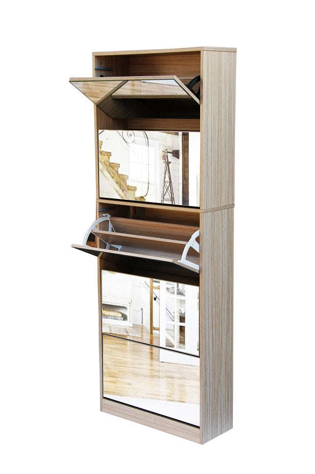 Finery - Mirror Shoe Cabinet - Stackable 5 Tier - Autumn