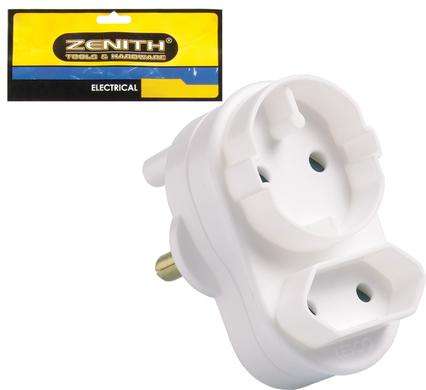 Euro Plug Adapter 1 Piece 5A 3 Pin to 2 Pin Adapter