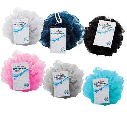 Health Glow Loofah Bath Mesh Sponge Set Of 6 - 40g, Shower Exfoliating Loofah - Grey