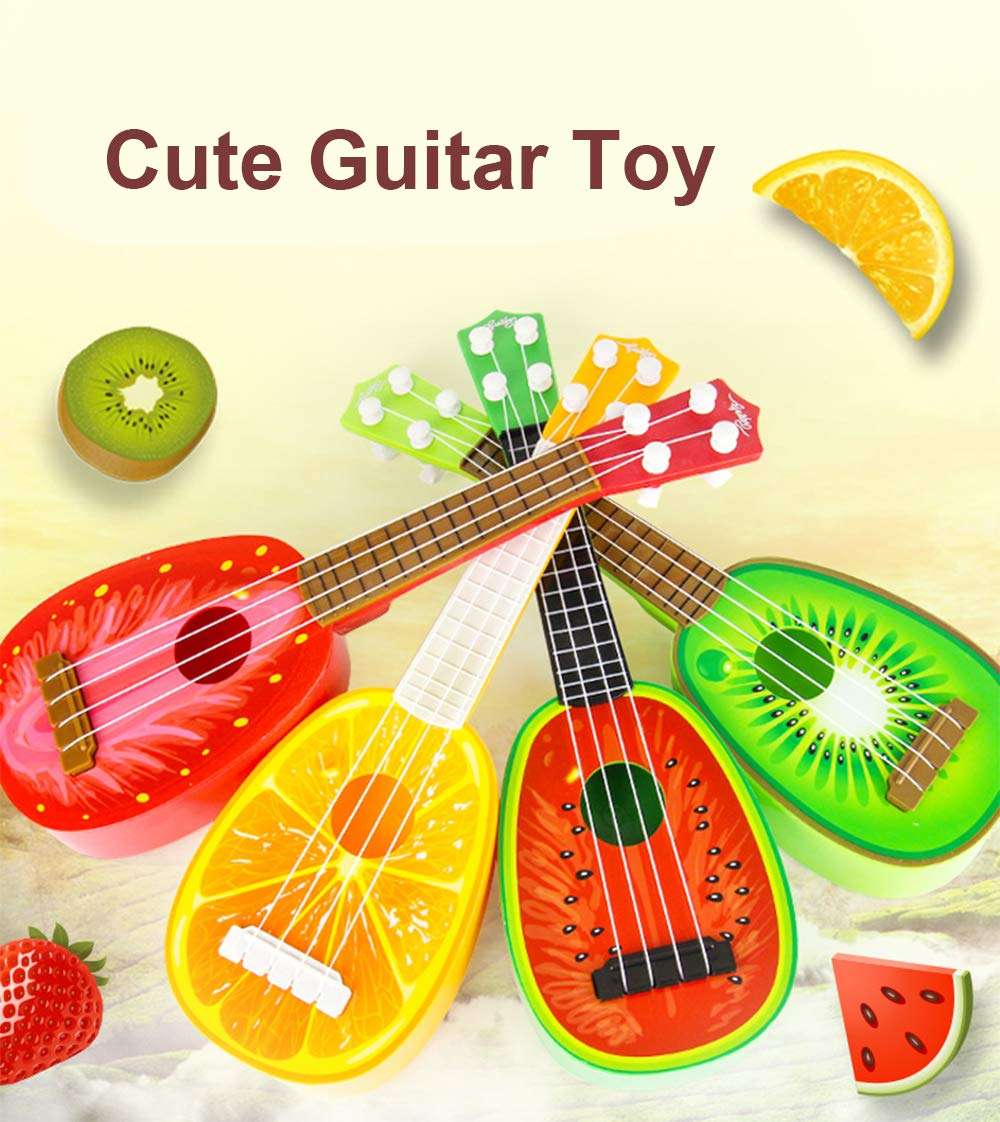 Cute Toy Fruit Design Ukulele Guitar for Young Kids - 35cm - Strawberry