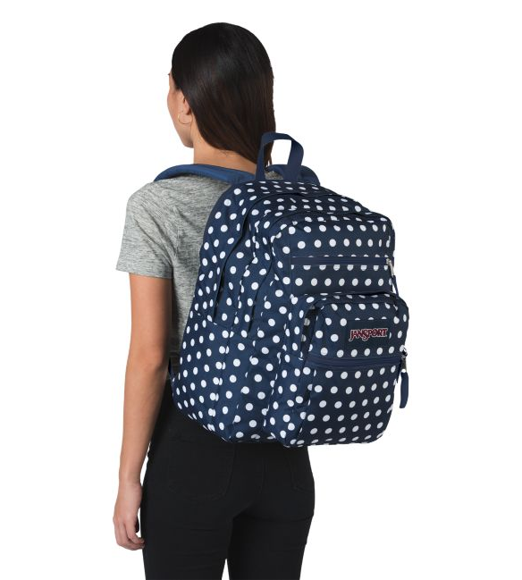 Jansport Big Student Backpack | Dark Denim Polka Dot