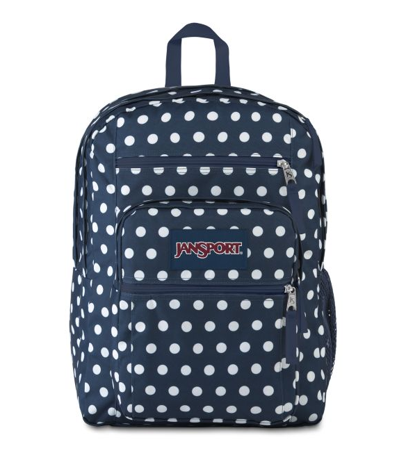 Jansport Big Student Backpack | Dark Denim Polka Dot