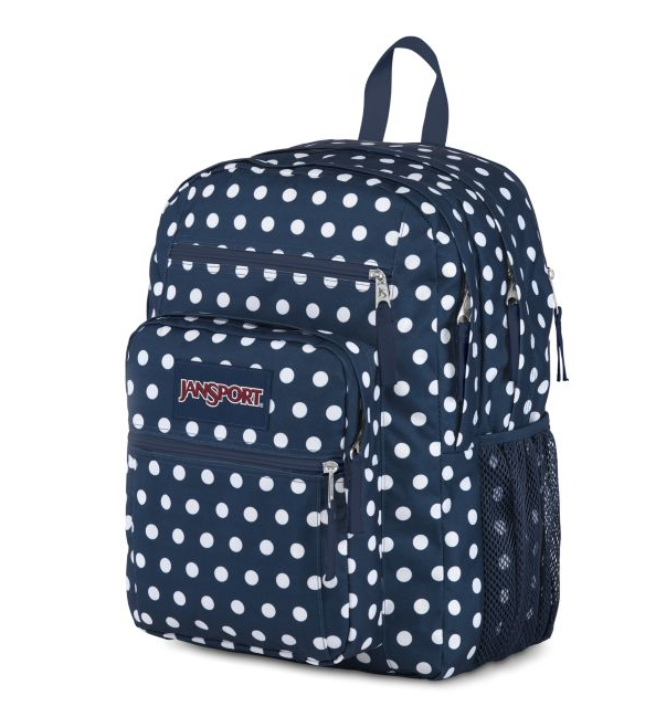 Jansport Big Student Backpack | Dark Denim Polka Dot