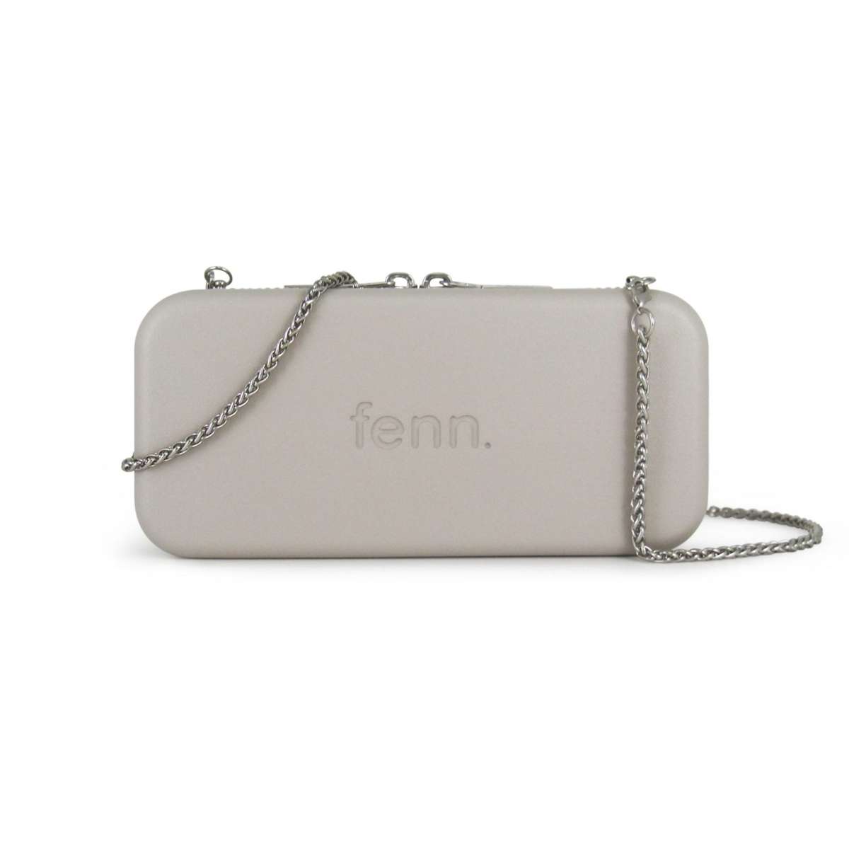 Fenn Wallets  Mushroom/ Grey  Silver Zip  Silver Chain