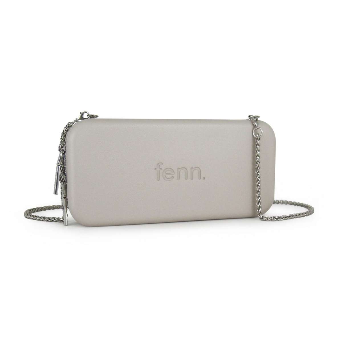 Fenn Wallets  Mushroom/ Grey  Silver Zip  Silver Chain