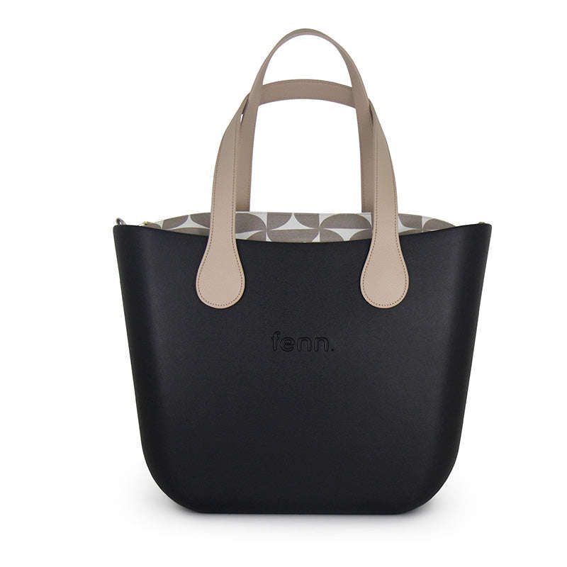 Fenn Original Collection  Black  Pattern Inner  Gold Zip  Light Stone Flat Handle