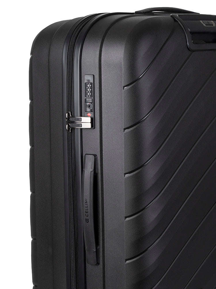 Cellini Pulse Large 4 Wheel Trolley Case Black