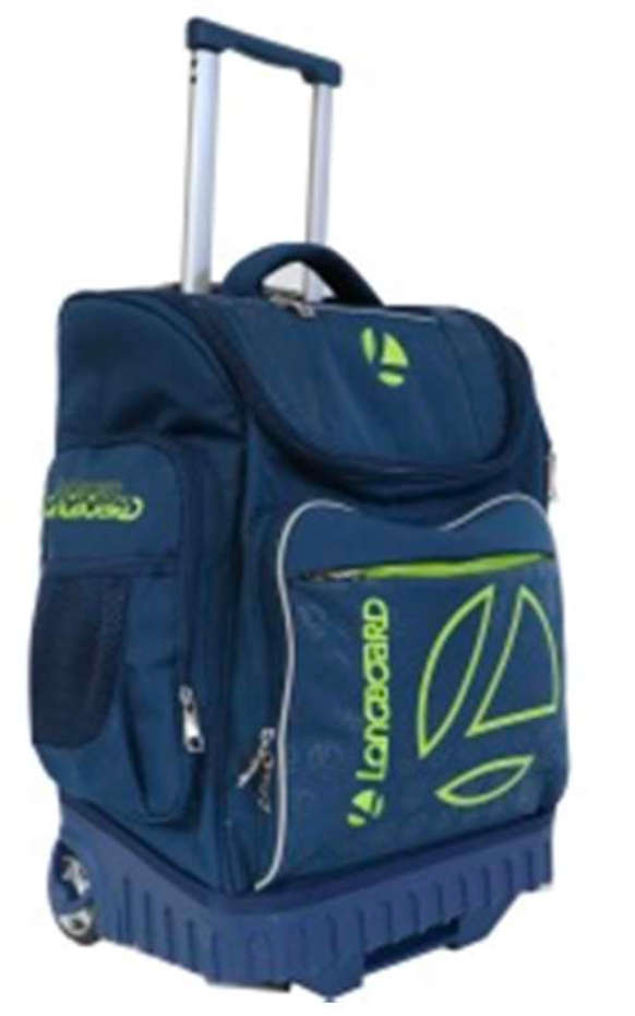 Longboard Cruiser Hardcase School Backpack with Wheels Navy
