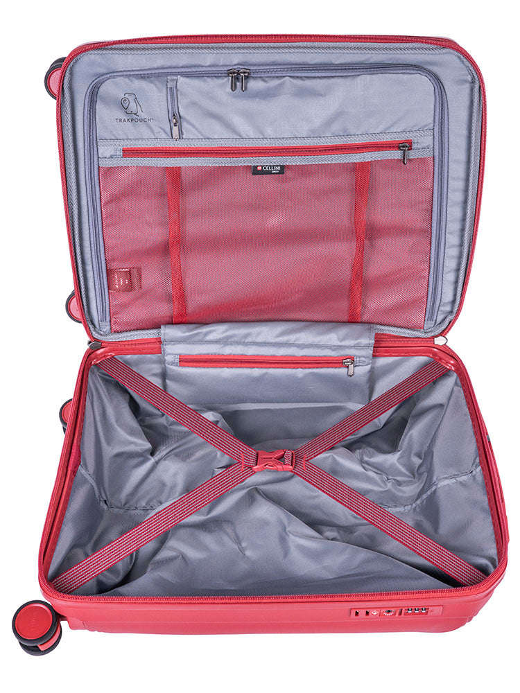 Cellini Qwest 4 Wheel Carry On Trolley Red
