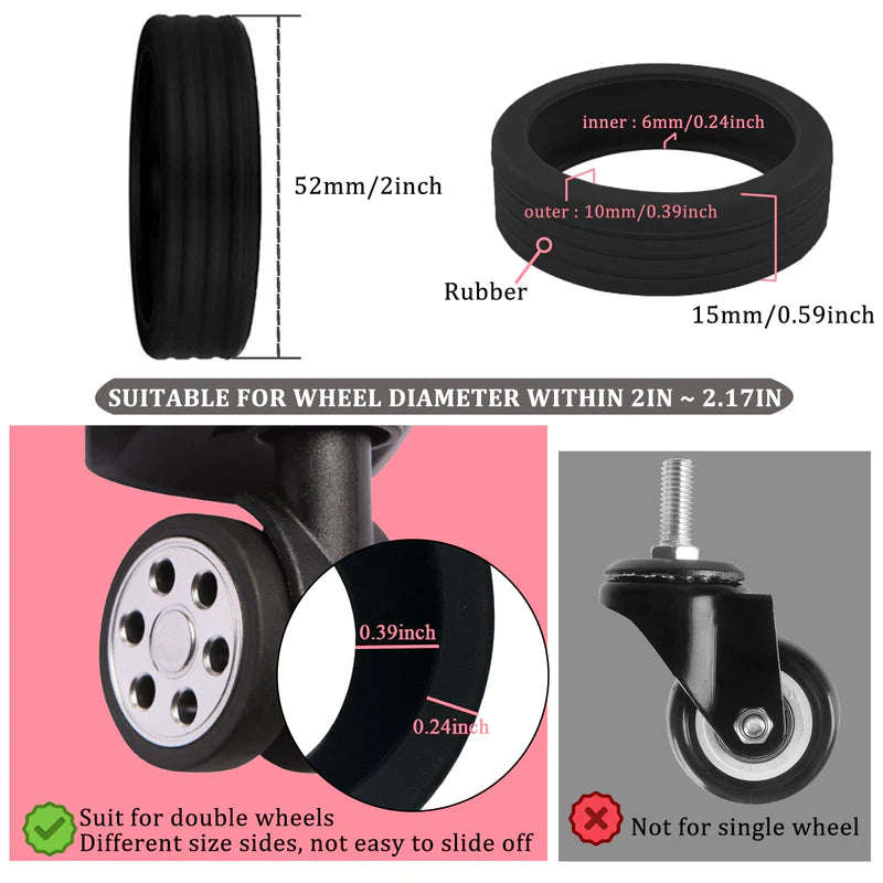 Luggage Wheel Gloves Protector Pink