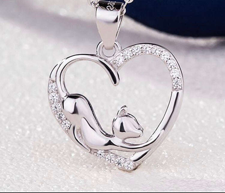 925 Sterling Silver Cat Necklace