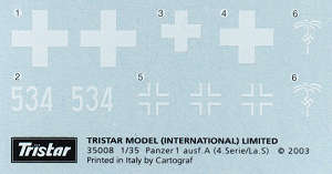 TS35028 - Tristar 1/35 Panzer I Ausf A Sd.Kfz 101 (Early/Late Convertible with Interior Set)