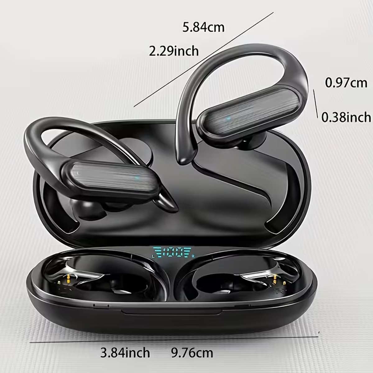 SWEG Gadgets A520 Wireless Bluetooth Earbuds | LED Display Case | Earhook Sport Fit | IPX5 | Deep...