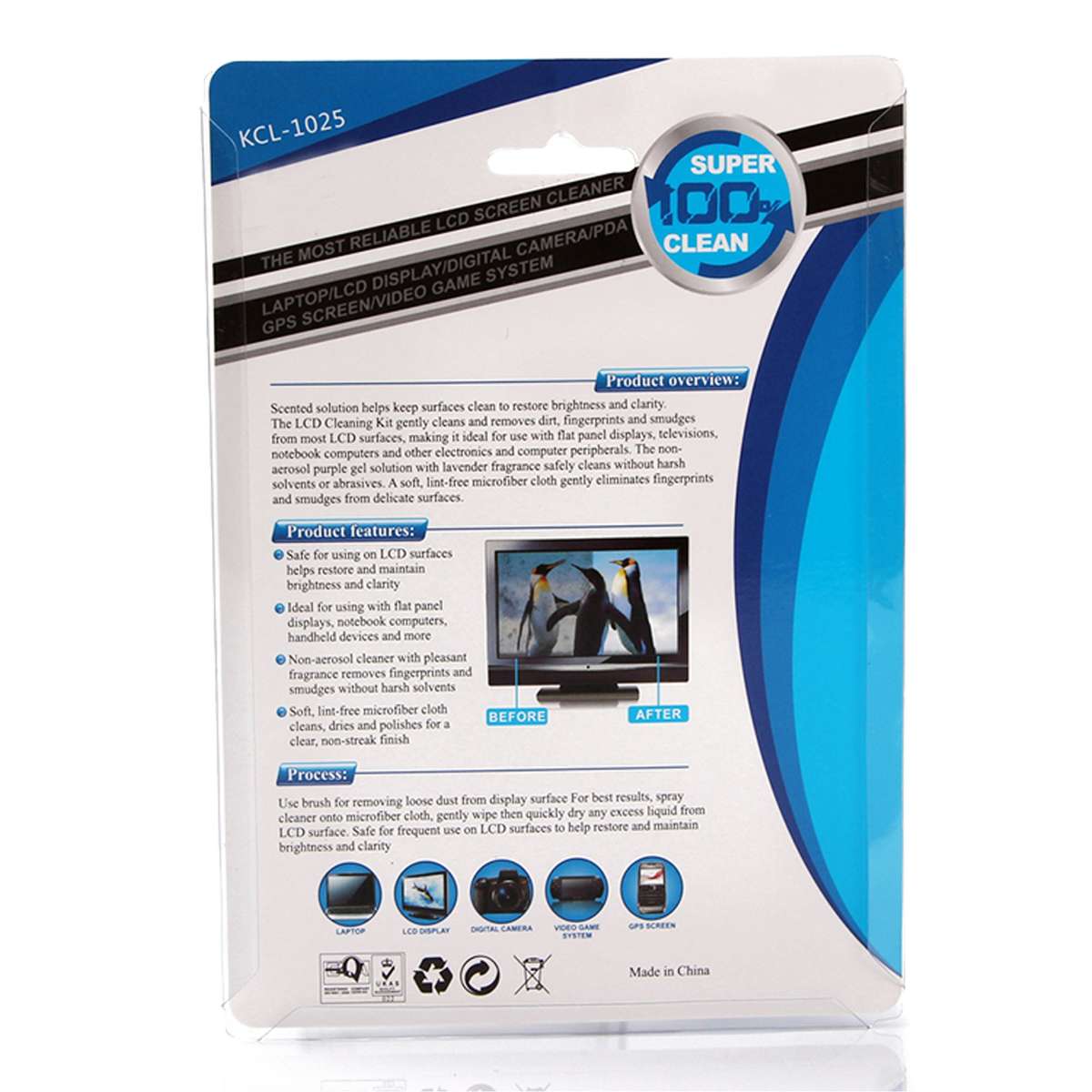 LCD Screen Cleaning Kit | Streak-Free Spray & Microfiber Cloth for TV, Laptop & Phone | KCL 1025 ...