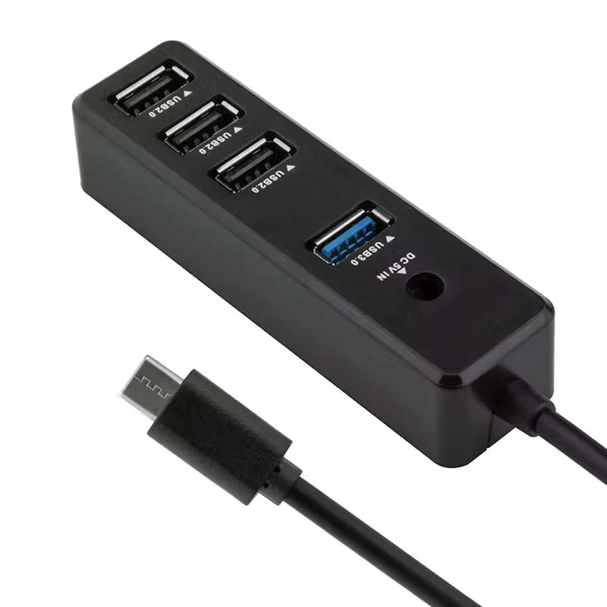 HUB08 4-Port USB-C Hub with USB 3.0 Fast Data Transfer Adapter