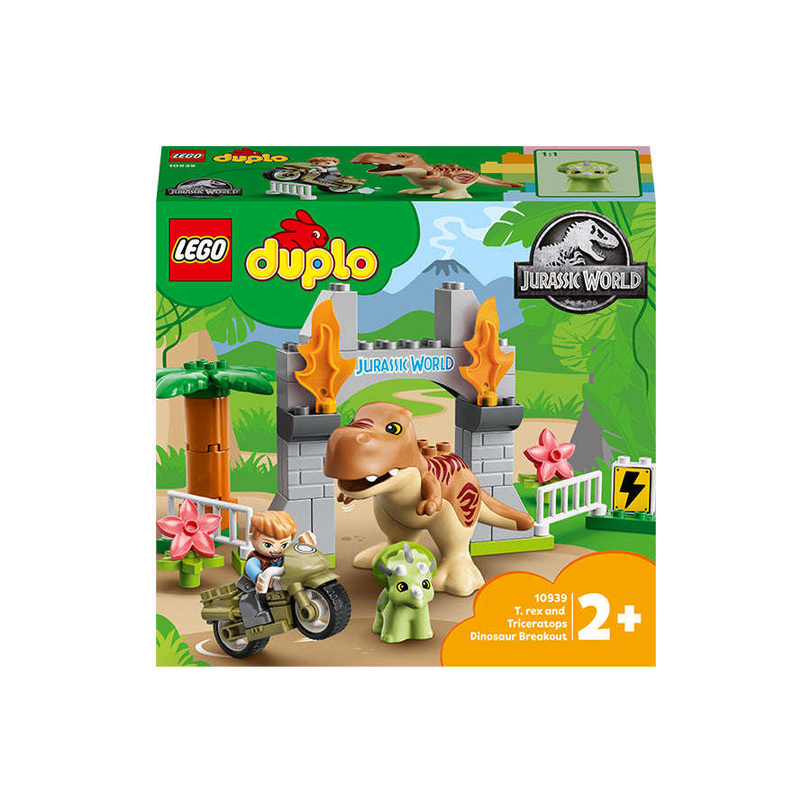 LEGO DUPLO Jurassic World T. rex and Triceratops Dinosaur Breakout 10939
