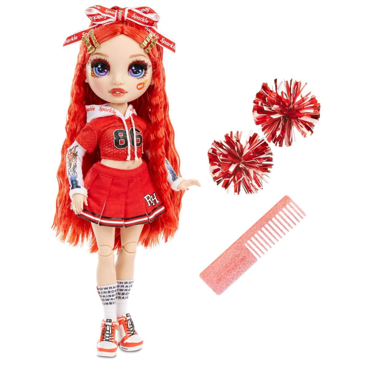 Rainbow High Cheer Ruby Anderson  Red Cheerleader Fashion Doll