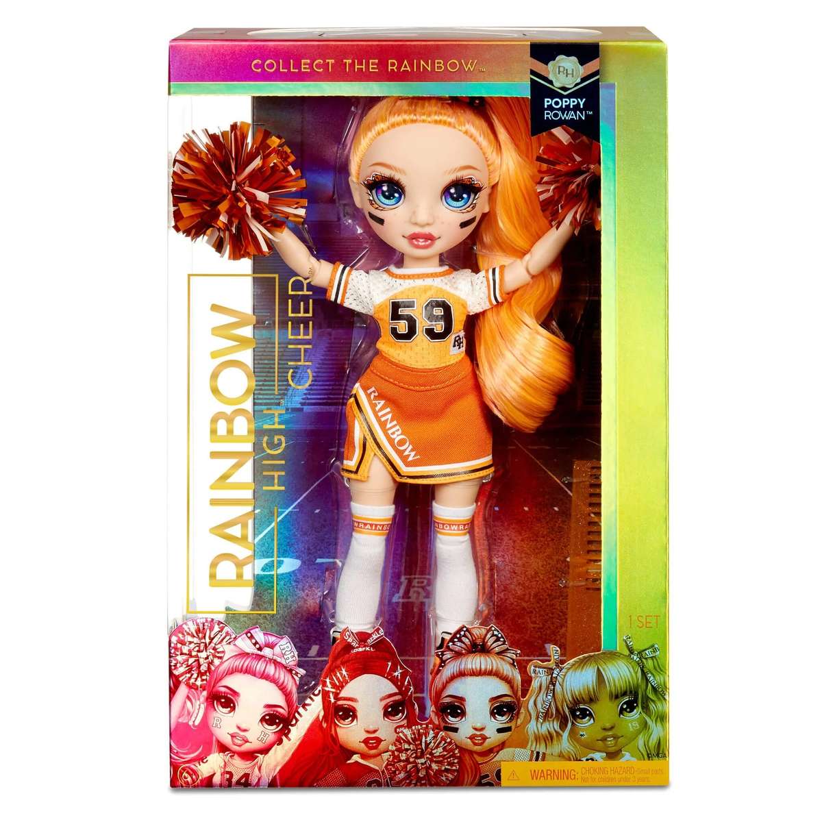 Rainbow High Cheer Poppy Rowan  Orange Cheerleader Fashion Doll