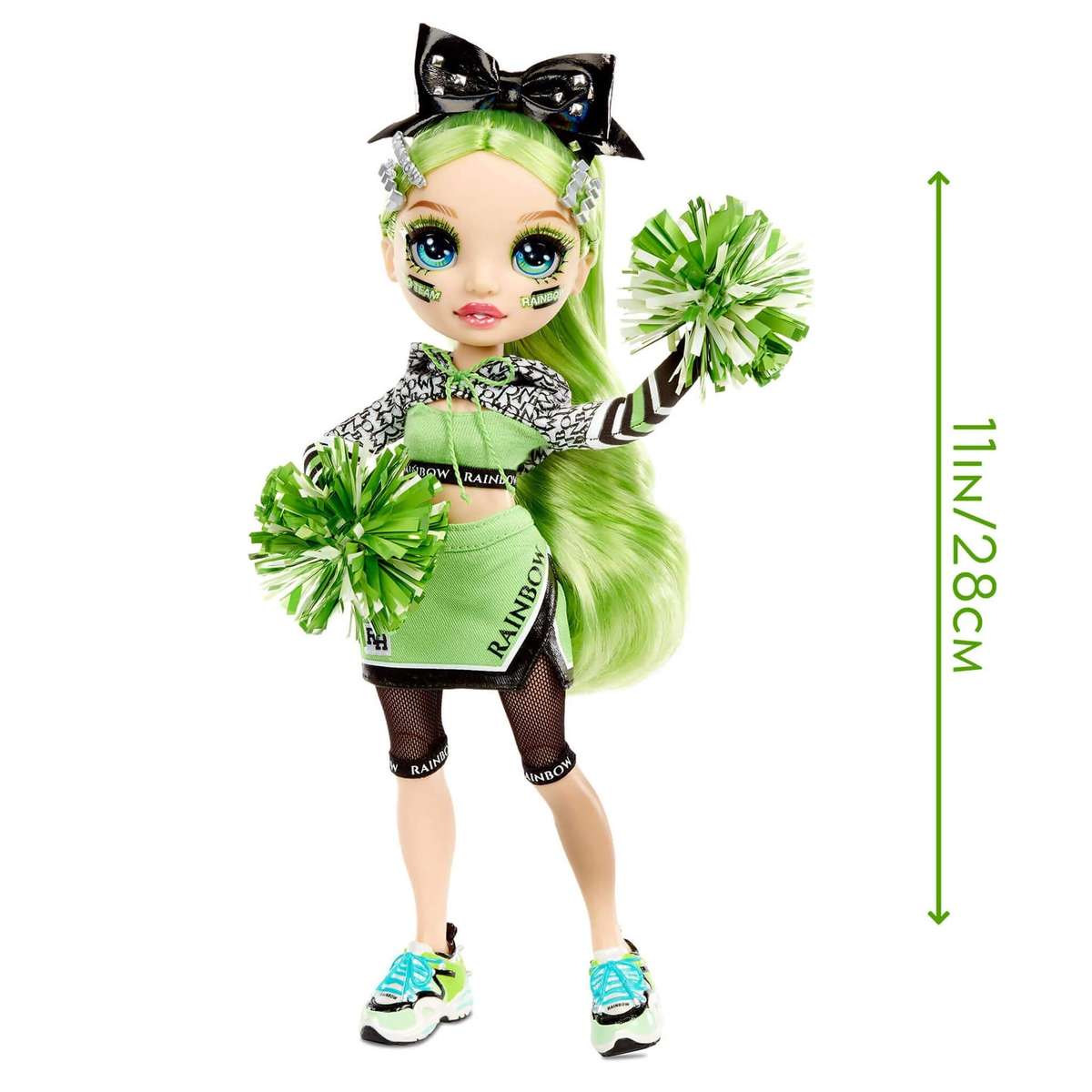 Rainbow High Cheer Jade Hunter  Green Cheerleader Fashion Doll