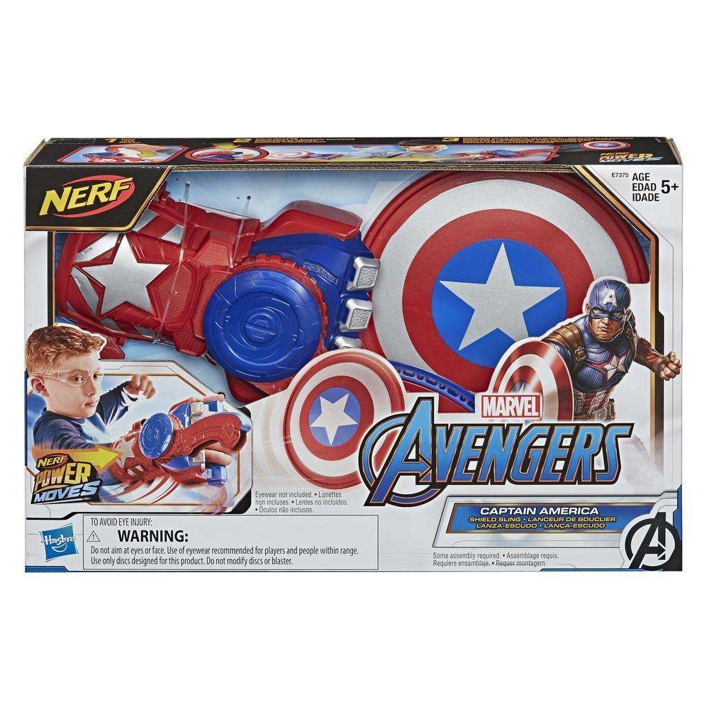 NERF Power Moves Captain America Shield Sling-disc Blaster