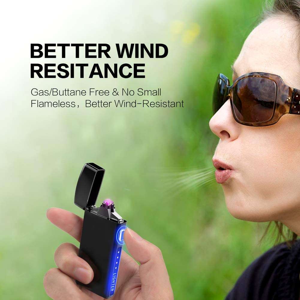Maisonware Double Arc Plasma Electric Flameless USB Windproof Lighter