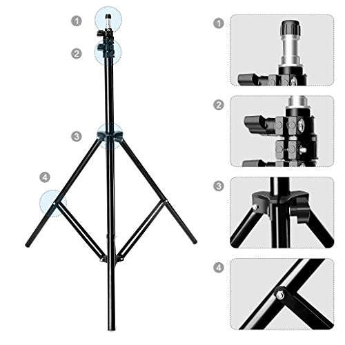 CRAPHY Photo Studio Softbox 2x125W Continuous Lighting Kit, Green Screen Photography Kit with 2 S...