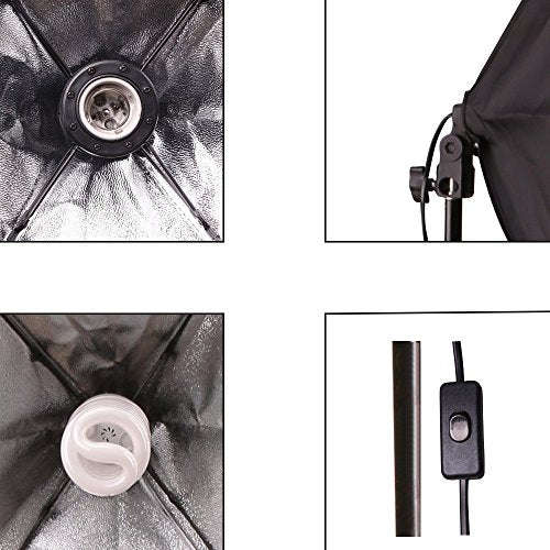 Abeststudio 2x135W Continuous Lighting Kit 20x28/50x70cm Softbox Soft Box Photo Studio Set Light ...