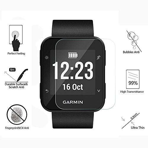 AKWOX (Pack of 4) Tempered Glass Screen Protector for Garmin Forerunner 35 GPS Running Watch, [0....