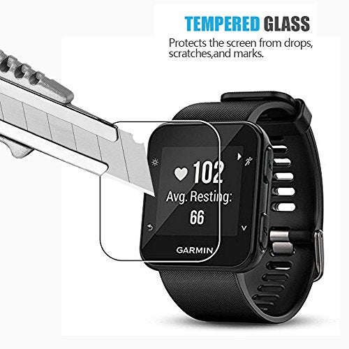 AKWOX (Pack of 4) Tempered Glass Screen Protector for Garmin Forerunner 35 GPS Running Watch, [0....