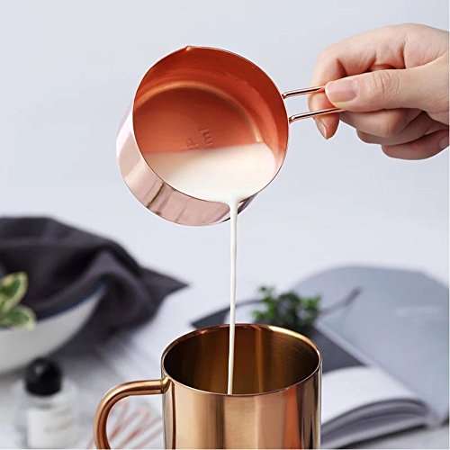 Copper Stainless Steel Measuring Cups and Spoons set of 8. Professional Stainless Steel Cookware ...