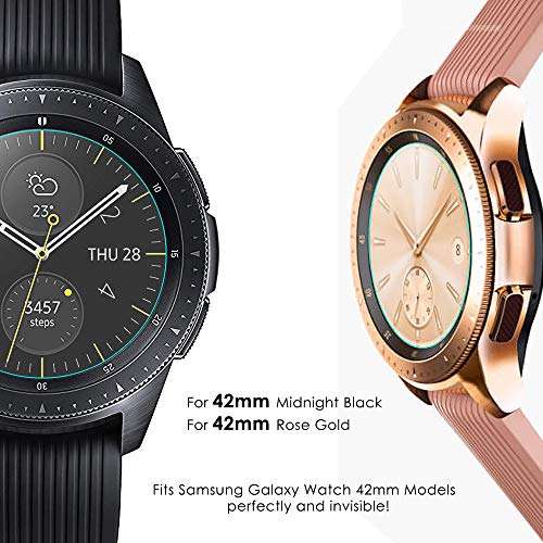CAVN Samsung Galaxy Watch 42mm Screen Protector, [4 Packs] Waterproof Tempered Glass Screen Prote...