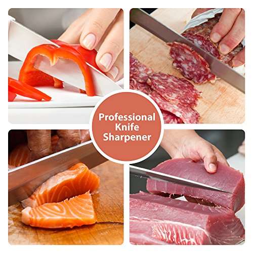 BearMoo Whetstone, Knife Sharpening Stone 3000/8000 Grit Combination Waterstone Sharpener- Rubber...