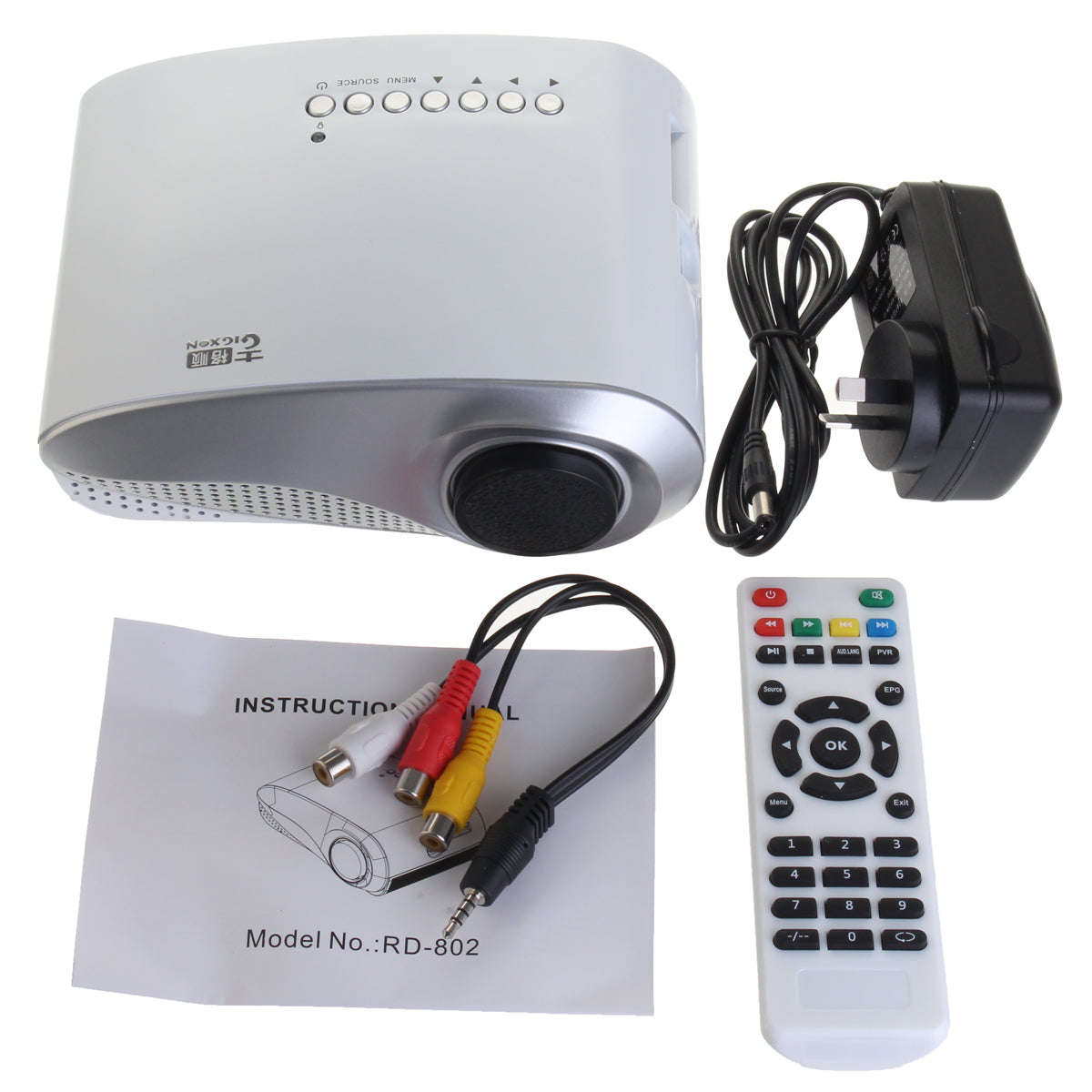 Multimedia 1200 Lumens Portable LCD LED Office and Home Theater Projector - UK