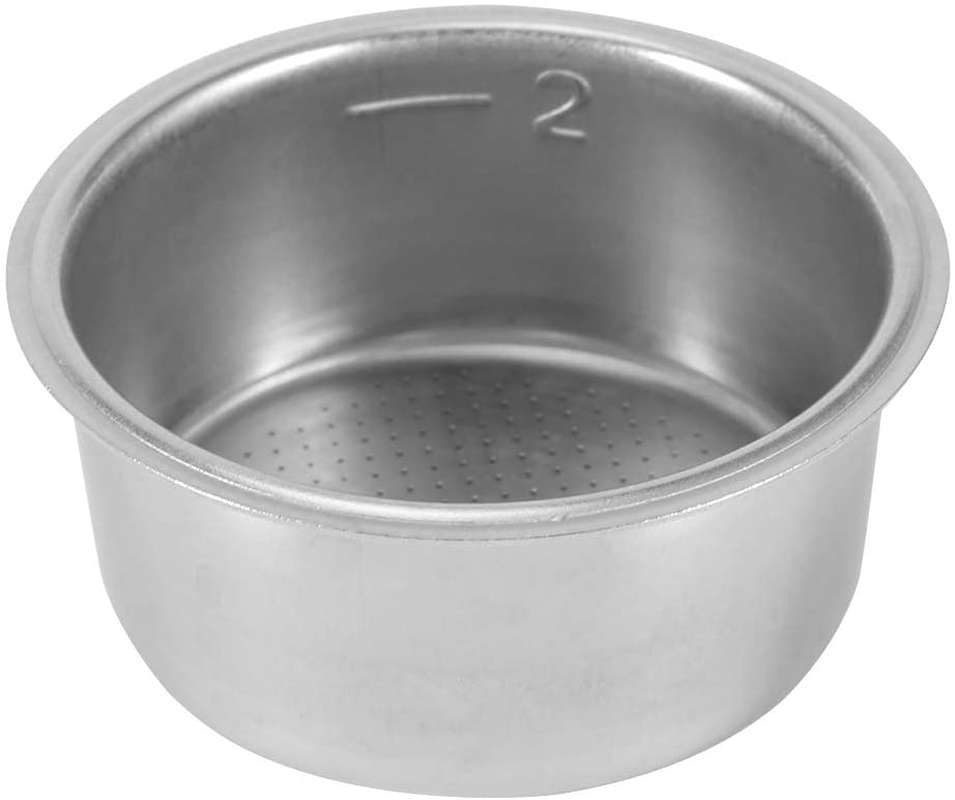 51mm 2 Cups Coffee Filter Basket, Reusable Stainless Steel Coffee Portafilter Basket Accessories for