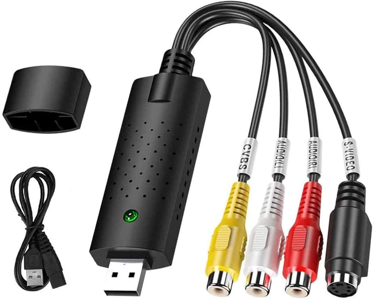 USB Audio Video Converter, VHS to Digital Converter, Video Capture Card Digitize from Analog Video V