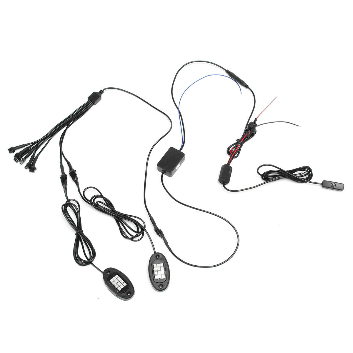 6Pcs Universal Colorful RGB LED Car Rock Lights RF Dual Remote Control 5050 72 Led Waterproof IP68