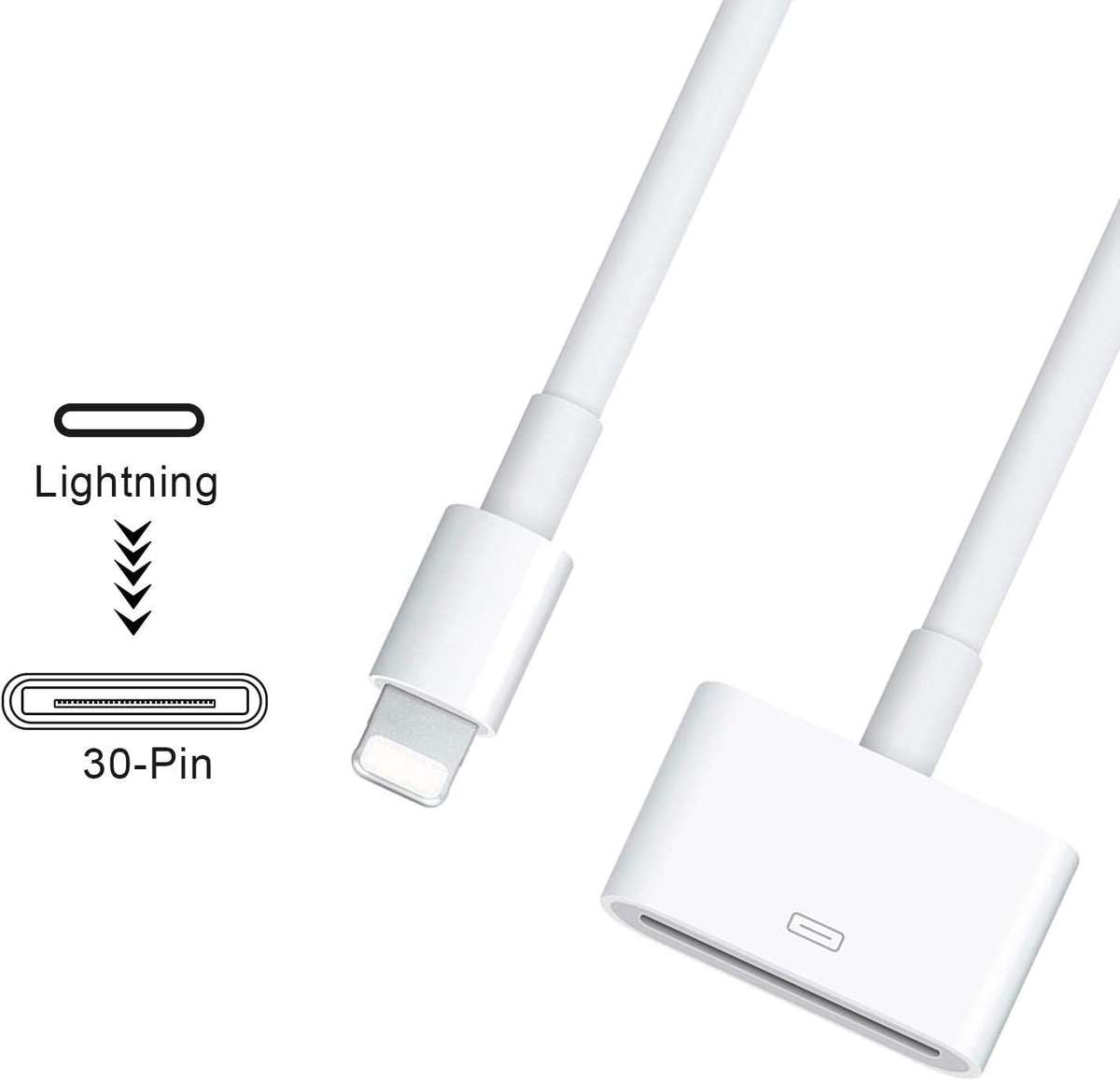 Lightning to 30-Pin Adapter 8-Pin to 30-Pin Charge and Sync Cable Adapter Converter