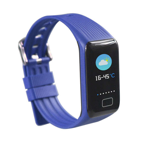 Fitness Tracker Blood Pressure Heart Rate Monitor Fitness Tracker Sport Bluetooth Smart Wr... - Blue