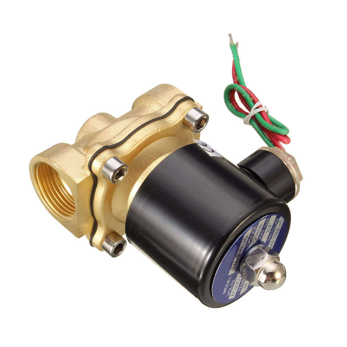2W-200-20 AC220V 3/4inch Brass Electric Solenoid Valve Water Air Fuels