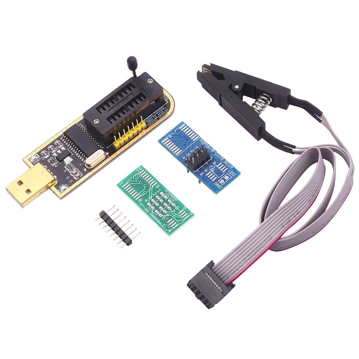 CH341A USB Programmer EEPROM BIOS Flasher Programmable Logic Circuits with SOP8 Flash Clip Su