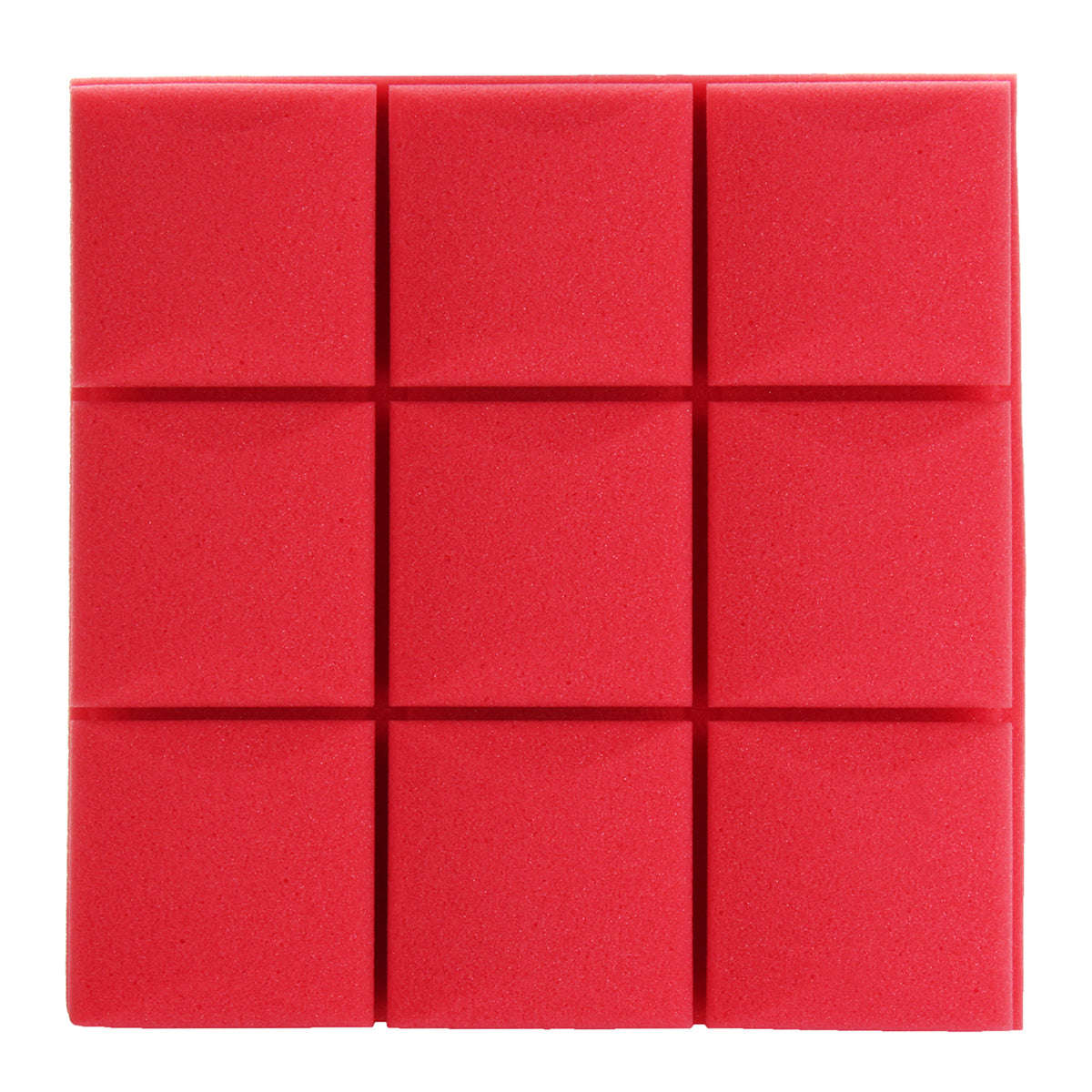 6Pcs 27x27x4 Acoustic Panels Tiles Studio Soundproofing Isolation Wedge Sponge Foam-Red