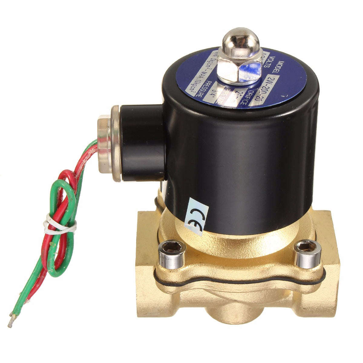 2W-200-20 AC220V 3/4inch Brass Electric Solenoid Valve Water Air Fuels