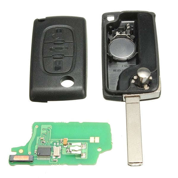 Remote Key ID46 Battery VA2 433MHz Transponder Chip For Peugeot/Citroen 3 Button
